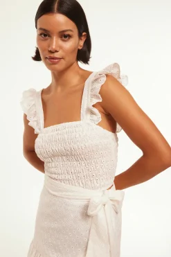 MISA Los Angeles ABELIA TOP Whiteeyelet Outlet