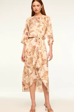 MISA Los Angeles ADINA DRESS Goldenstrawsatin Discount