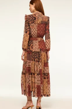 MISA Los Angeles AHREANA DRESS Surrealpatchworkchiffon New