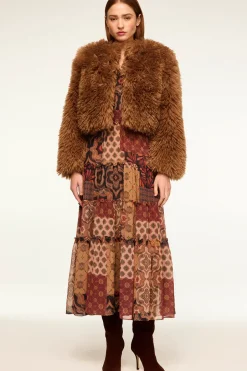 MISA Los Angeles AHREANA DRESS Surrealpatchworkchiffon New