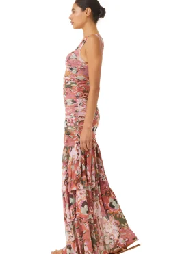 MISA Los Angeles ALETHEA DRESS Resortbatikmesh New