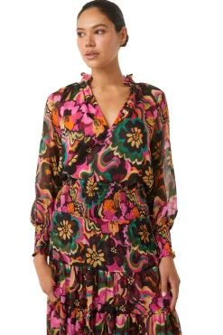 MISA Los Angeles ALEXIS TOP Floragroovechiffon Clearance