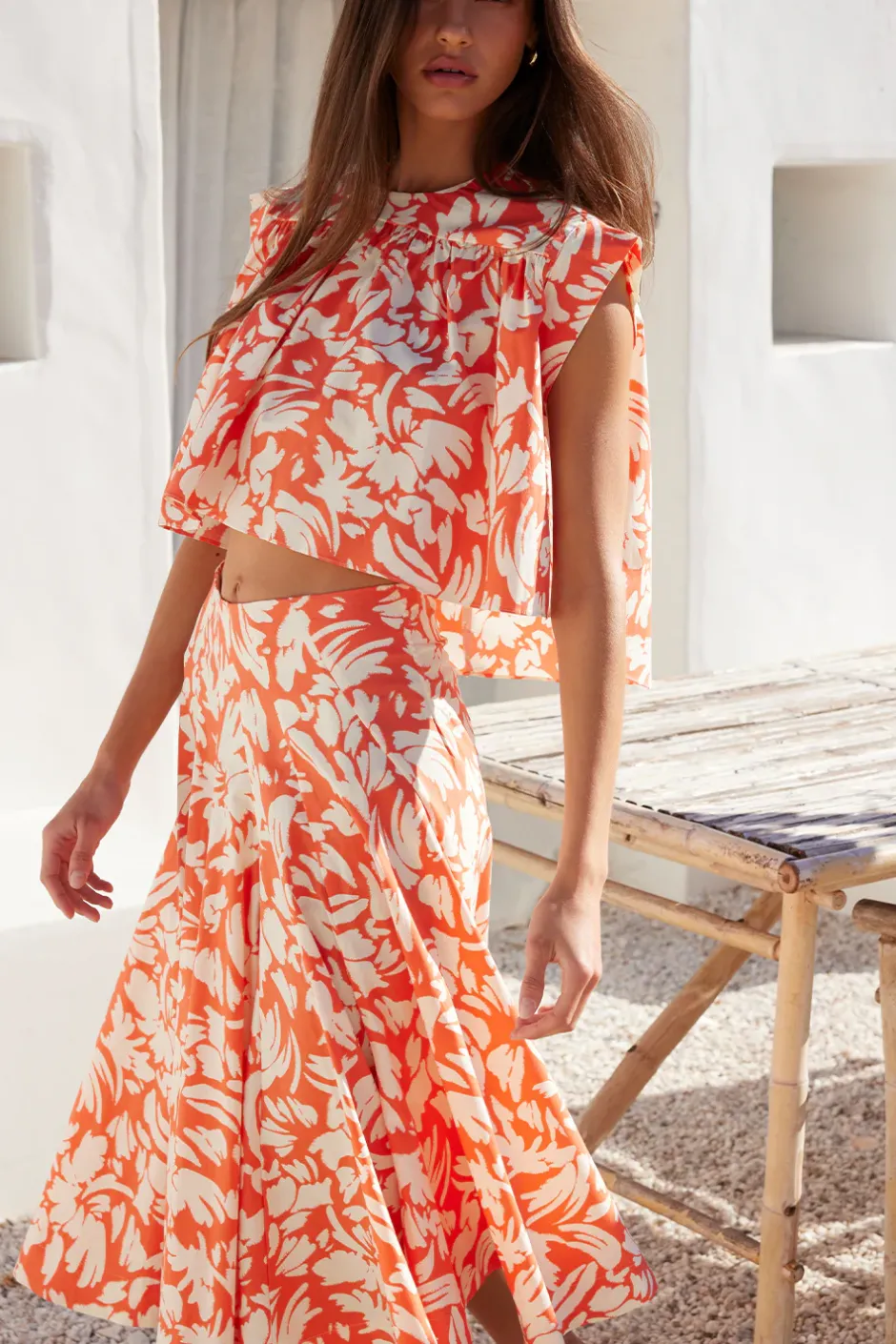 MISA Los Angeles ALINA TOP Patmostangerine Fashion