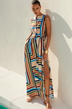 MISA Los Angeles ANABELLA DRESS Sanmiguelstripe Best