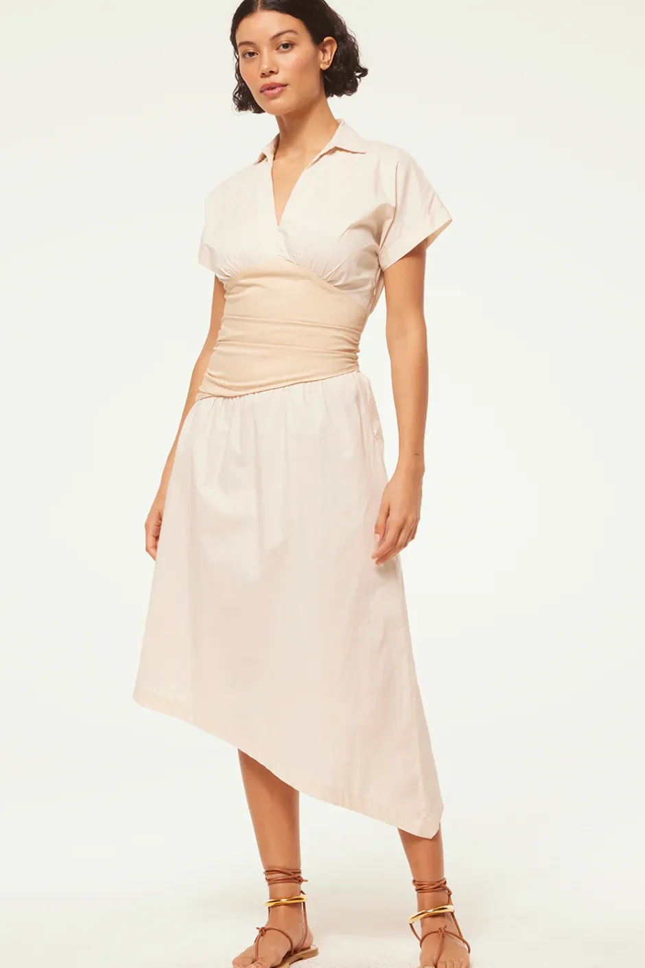 MISA Los Angeles ANTONELLA DRESS Ivorylinenmix Outlet