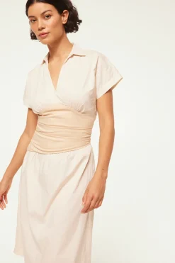 MISA Los Angeles ANTONELLA DRESS Ivorylinenmix Outlet