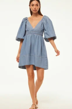 MISA Los Angeles ARYN DRESS Bluechambray Outlet
