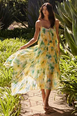 MISA Los Angeles AVRA SKIRT Citronwatercolor Fashion