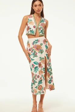 MISA Los Angeles BASHIRA TOP Malikapaisleyfloralembroidery Online