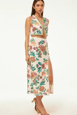 MISA Los Angeles BASHIRA TOP Malikapaisleyfloralembroidery Online