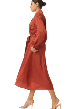 MISA Los Angeles BLAIR DRESS Burntorangesatin Clearance