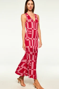 MISA Los Angeles BRENNA DRESS Pinku0026red Hot