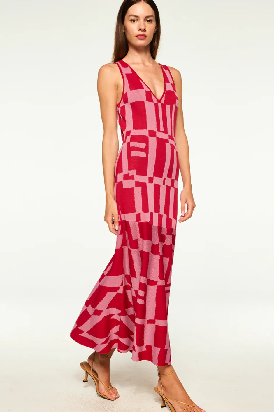 MISA Los Angeles BRENNA DRESS Pinku0026red Hot