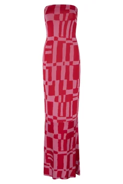 MISA Los Angeles CANDICE DRESS Pinku0026red Fashion