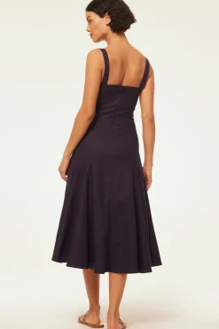 MISA Los Angeles CHERISH DRESS Navylinen Outlet