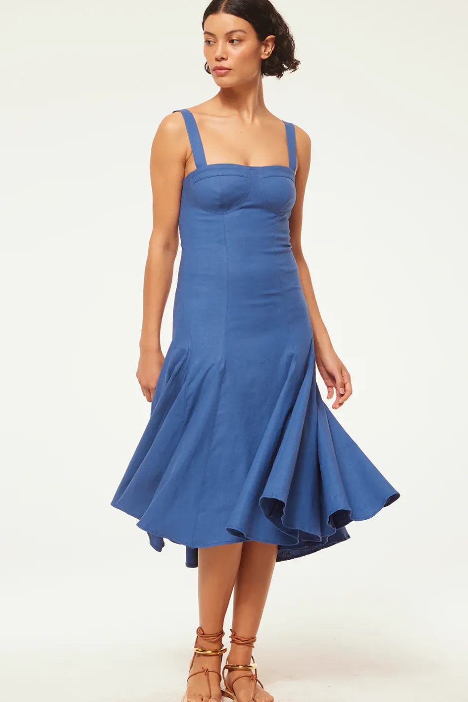 MISA Los Angeles CHERISH DRESS Bluelinen New