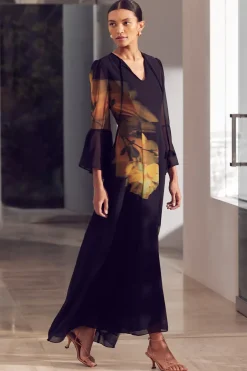 MISA Los Angeles CLAIRE DRESS Yellowrosechiffon Clearance