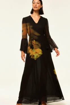 MISA Los Angeles CLAIRE DRESS Yellowrosechiffon Clearance