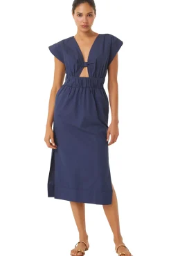 MISA Los Angeles CLAUDINE DRESS Midnightbluepoplin Clearance