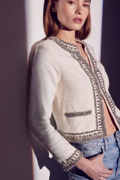 MISA Los Angeles CURTIS JACKET Ivorytweed Fashion