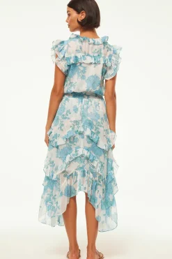 MISA Los Angeles DAKOTA DRESS Turquoiseflorachiffon Online