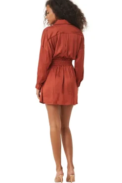 MISA Los Angeles DANIELLE DRESS Burntorangesatin Hot