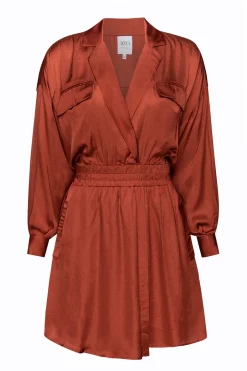 MISA Los Angeles DANIELLE DRESS Burntorangesatin Hot