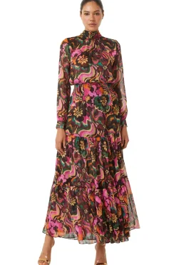 MISA Los Angeles DAPHNE DRESS Floragroovechiffon Outlet