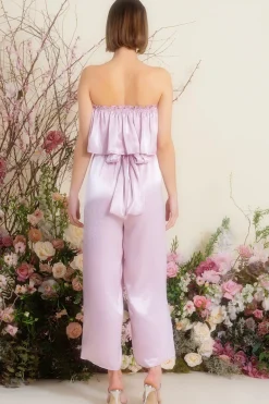 MISA Los Angeles DIANDRA JUMPSUIT Pinksatin Outlet