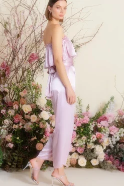 MISA Los Angeles DIANDRA JUMPSUIT Pinksatin Outlet