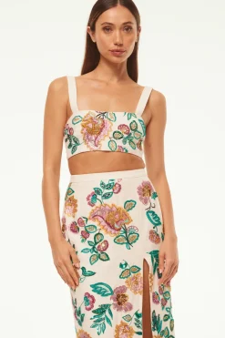 MISA Los Angeles DRISS TOP Malikapaisleyfloralembroidery New