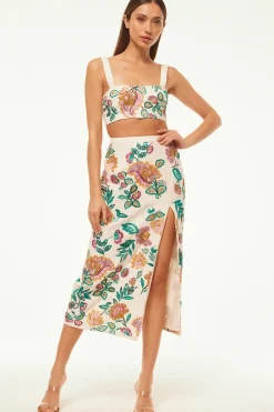 MISA Los Angeles DRISS TOP Malikapaisleyfloralembroidery New