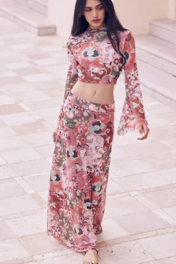 MISA Los Angeles EKAT SKIRT Resortbatikmesh Outlet