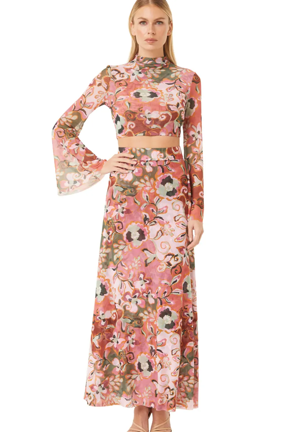 MISA Los Angeles EKAT SKIRT Resortbatikmesh Outlet