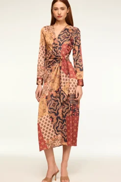 MISA Los Angeles ELIZA DRESS Surrealpatchworksatin Outlet