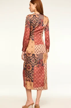 MISA Los Angeles ELIZA DRESS Surrealpatchworksatin Outlet