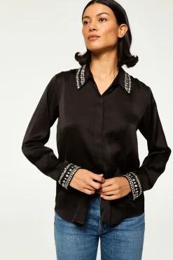 MISA Los Angeles ELLIE TOP Blacksatin Online