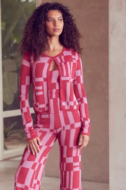 MISA Los Angeles ELVIN CARDIGAN Pinku0026red Sale