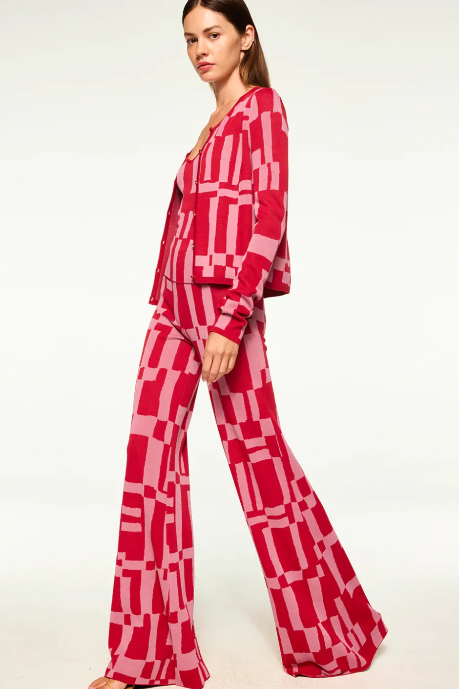 MISA Los Angeles ELVIN CARDIGAN Pinku0026red Sale