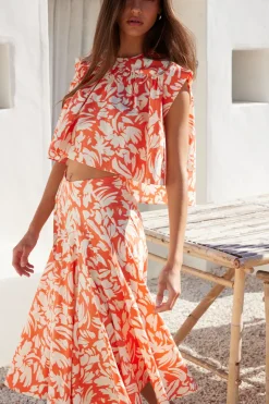 MISA Los Angeles EMMA SKIRT Patmostangerine Sale