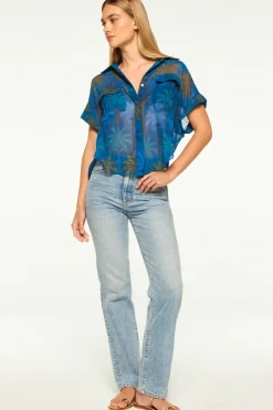 MISA Los Angeles ERIN TOP Cobaltpalmschiffon Best