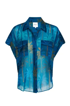 MISA Los Angeles ERIN TOP Cobaltpalmschiffon Best