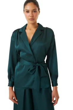 MISA Los Angeles FARAH JACKET Emeraldsatin Discount