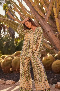 MISA Los Angeles FILOMENA PANT Limoncellogeosatin Fashion