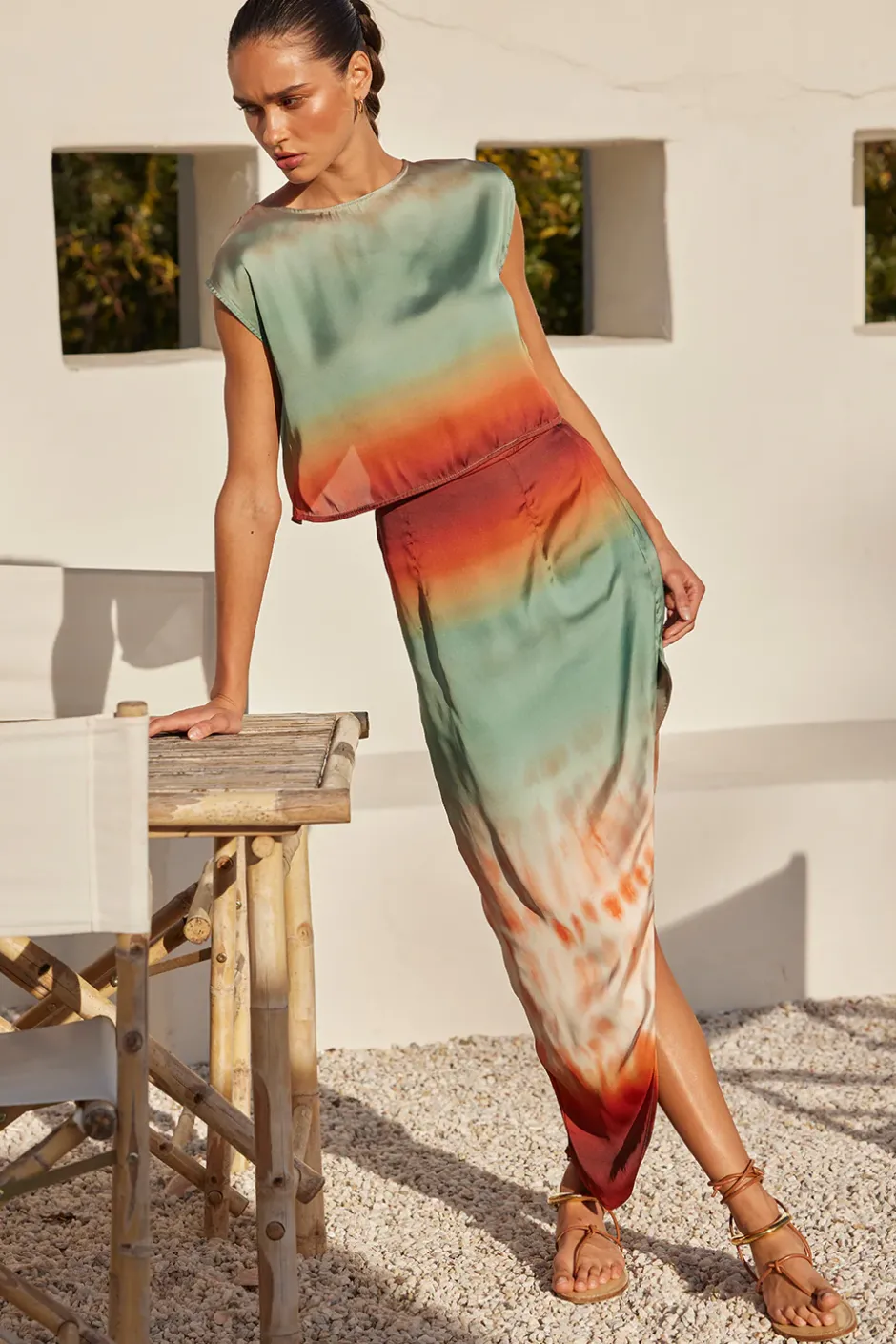 MISA Los Angeles FRANKA SKIRT Carnelianombre Clearance