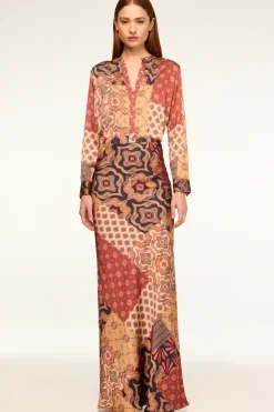 MISA Los Angeles FRANKIE TOP Surrealpatchworksatin Hot