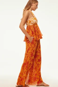 MISA Los Angeles FREDA PANT Atlasfloralpersimmon Clearance