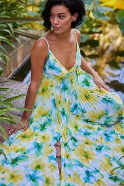 MISA Los Angeles GALETA DRESS Citronwatercolor New