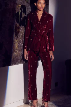 MISA Los Angeles HARLOW PANT Garnetvelvet Outlet