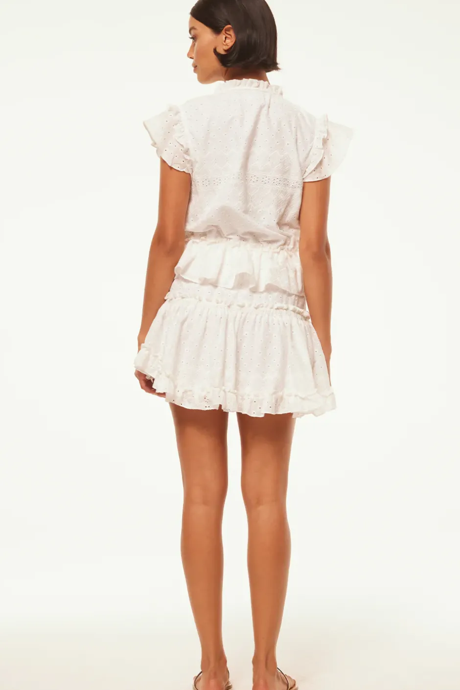 MISA Los Angeles ILIANA DRESS Whiteeyelet Discount